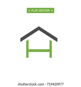 H letter house home vector logo template