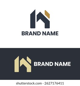 H Letter House Logo – Construction and Real Estate Branding