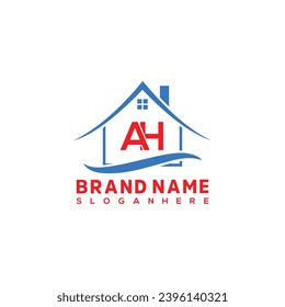 A H letter house logo design vector template. Home logo design.