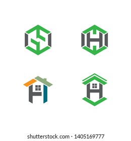 H letter house logo template vector icon