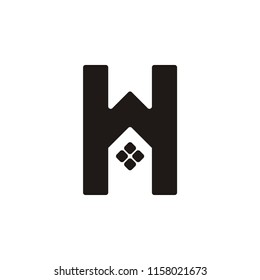 H letter with house vector logo modern creative