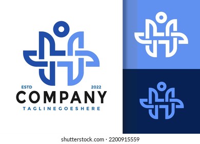 H Letter Human People Logo Design, brand identity logos vector, modern logo, Logo Designs Vector Illustration Template