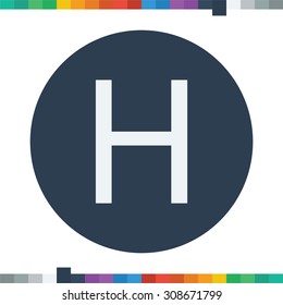 H letter icon.