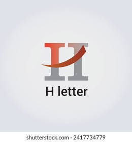 H Icono de letra Diseño logotipo aislado de marca Identidad corporativa Diversos colores Plantilla editable Vector Monograma Ilustración Marcado en fondo de gradiente ligero
