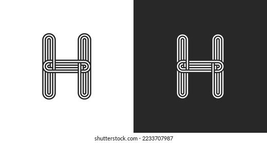 H letter for icon logo multi lines