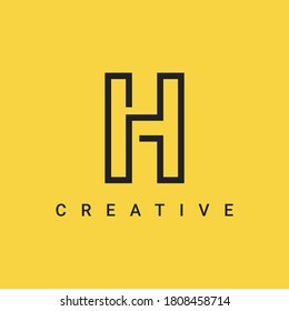 H Letter Icon Symbol Logo Design, Minimalist and Creative Line Type Logo Vector Design