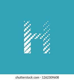 H letter icon with transformation effect on light blue background vector editable