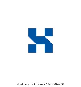 H letter initial geometric logo.eps