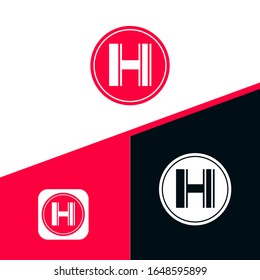 Erstmaliges Logo des H-Buchstabens, Logo-Design des Linienstils