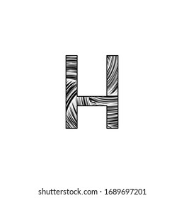 Letra H carta inicial Logotipo, letra de arte blanco y negro concepto de diseño vectorial