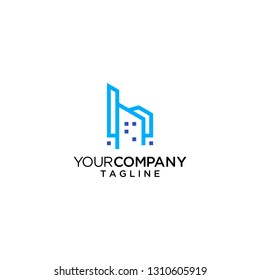 H letter initial logo building vector icon templates