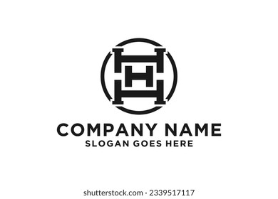 H letter initial logo design icon symbol lettering text