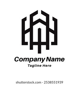 A and H letter initial logo design icon