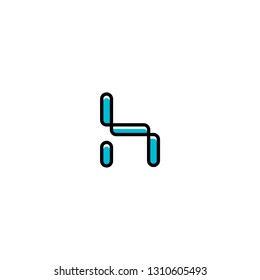 H letter initial logo geometric line vector icon templates