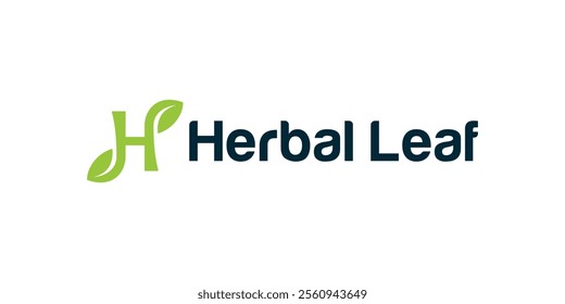 H letter and leaf logo, simple leaf and letter H logo, simple leaf logo