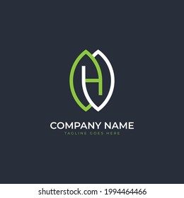Letra H con logotipo de hoja Vector de plantilla, logotipo de la naturaleza.