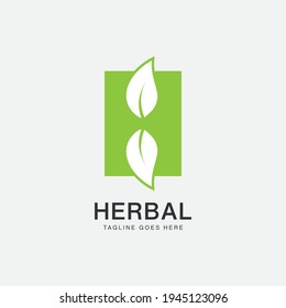 H Letter With Leaf Logo Vector