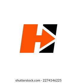 H Letter Lettermark Arrow Front Forward Logo Vector Icon Illustration