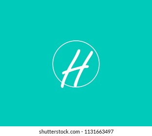 H Letter Line Circle Vector Logo