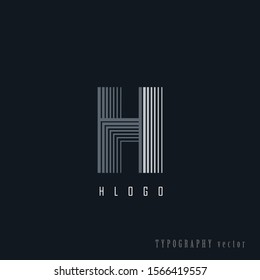 H letter line logo design vector element