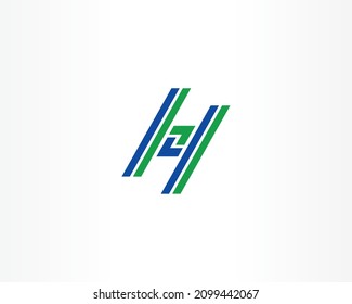 H Letter and line shape vector concept logo design