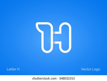 H Letter Linear Flat Minimal Alphabet typo logo icon