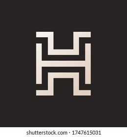 H letter liner logo design
