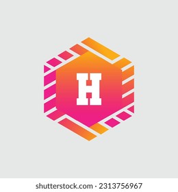 H Letter Logo abstract geometric design vector template Logotype icon Digital Technology style.