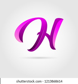 H letter logo. Abstract Glossy Colorful logotype vector design template.