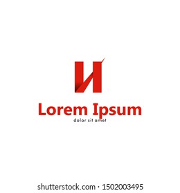 H Letter Logo with an Arrow Piercing it