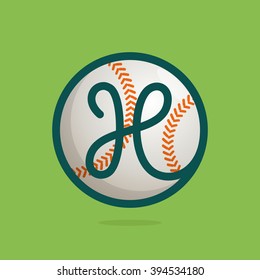 H letter logo with baseball ball. Font style, vector design template elements for your sport team or corporate identity.