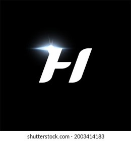H letter logo, bold italic letter for automotive, speed race, sport label design and dynamic monogram. Vector futuristic and space logotype design