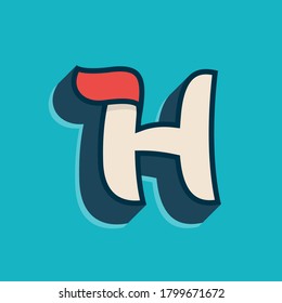 H letter logo in classic sport style. This script font is perfect for a sportswear advertising, champions art, college team identity, etc.