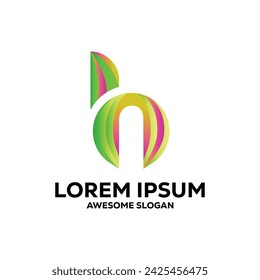 h letter logo colorful  gradient abstract vector illustration