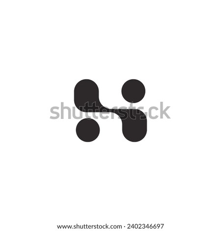 H letter logo connected with blank background