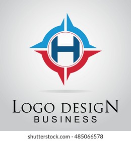 H letter logo in the cool circle. Vector design template for your business
