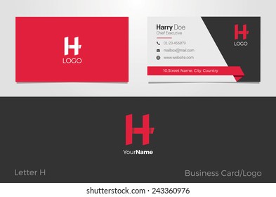 H Letter Logo Corporate Business card