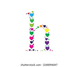 h letter logo creative design vector 
template in heart design