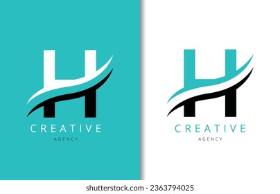 H Letter Logo Design with Background and Creative company logo. Modern Lettering Fashion Design. Vector illustration
