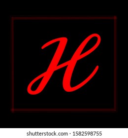 H letter logo design in black background.