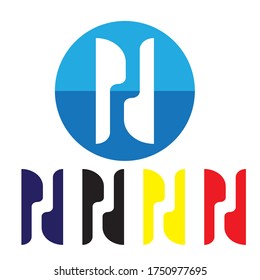 H Letter Logo Design with Circle Background Vector Illustration Template.