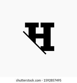 H Letter Logo Design with Creative Cut. simple design. graphic elegant and unique sliced design template Vector. - vector