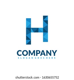 H Letter Logo Design . Creative Vector H icon with triangle creative concept.