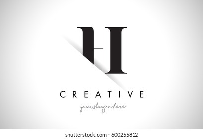 H Letter Logo Design with Creative Paper Cut and Serif Font.