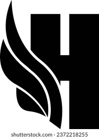 H letter logo design element in black colour