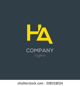 H & A Letter logo design element
