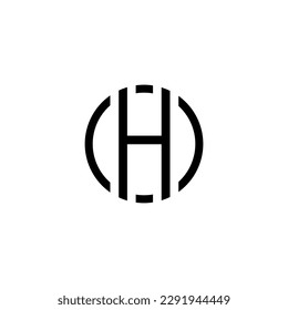 H letter logo design with ellipse shape vector image. H letter logo design on white background vector image