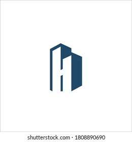 h letter logo design icon silhouette	