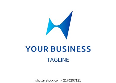 H letter logo design, icon, monogram, symbol, mark, initial.  This logo design have a modern and futuristic looks. Very suitable for digital business, technology startup or mobile manufacture company.