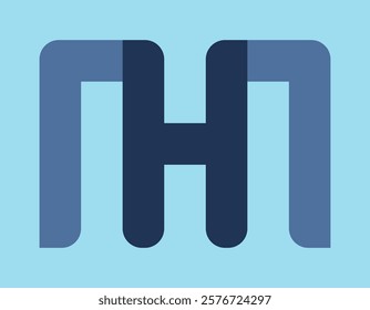 H Letter Logo Design Initial letters MH logo icon Abstract letter MH minimal logo design template M H letter design vector